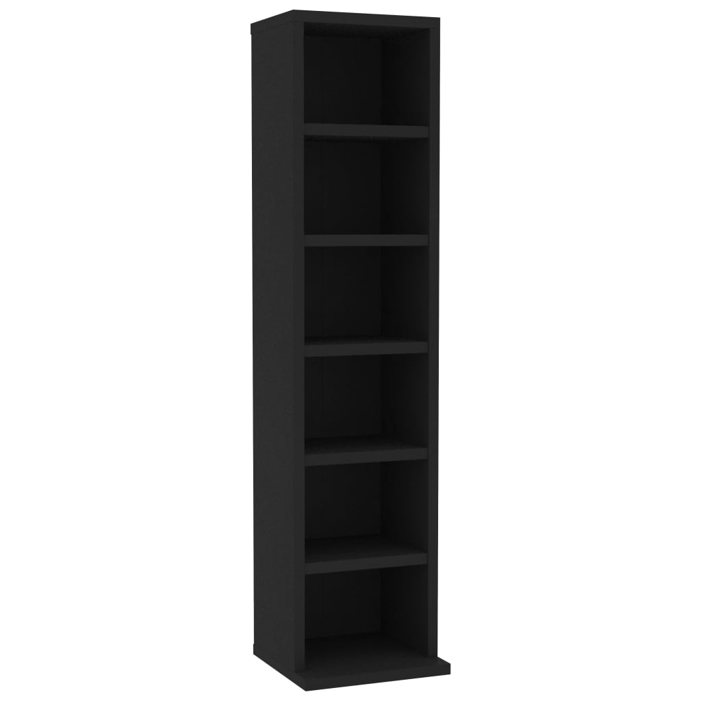 CD Cabinet Black 21x20x88 cm Engineered Wood