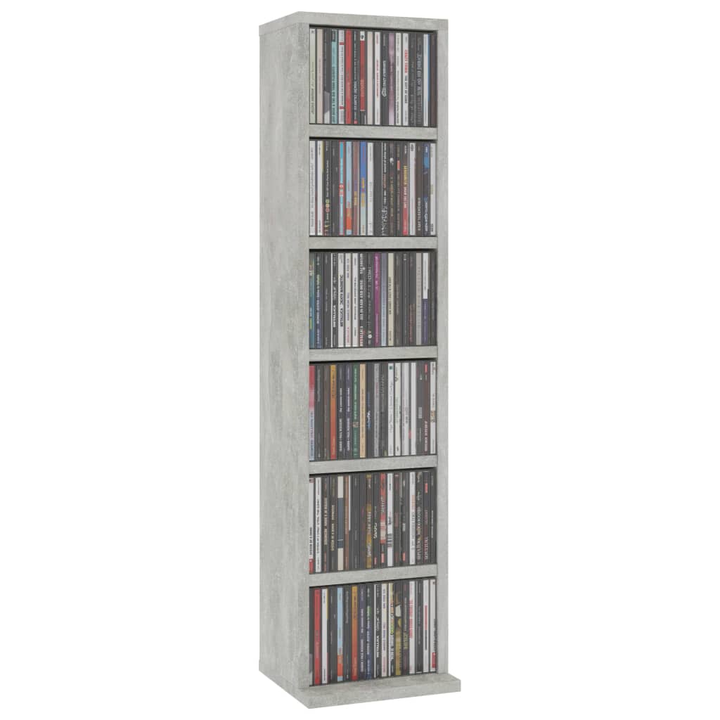 CD Cabinet Concrete Grey 21x20x88 cm Engineered Wood