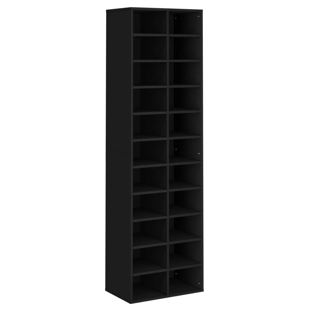 Shoe Cabinet Black 54x34x183 cm Engineered Wood