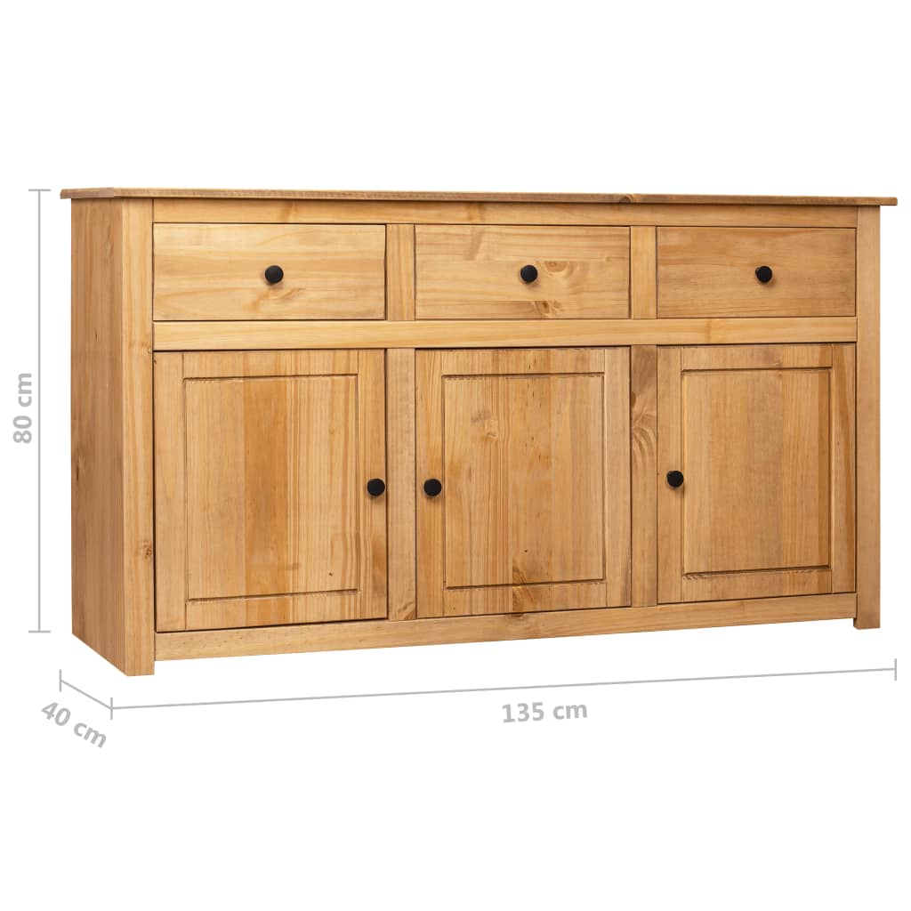 Sideboard 135x40x80 cm Solid Pinewood Panama Range
