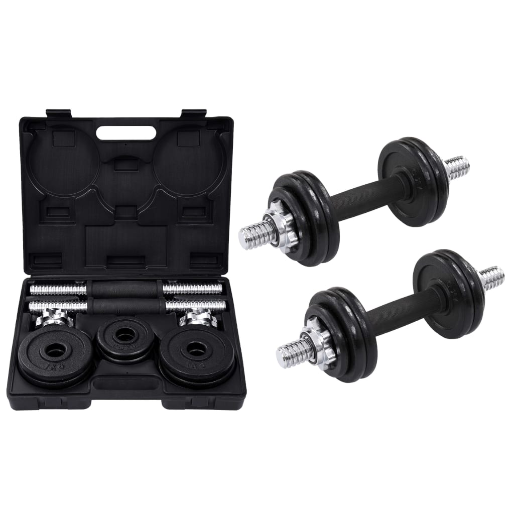 19 Piece Dumbbell Set 15 kg Cast Iron