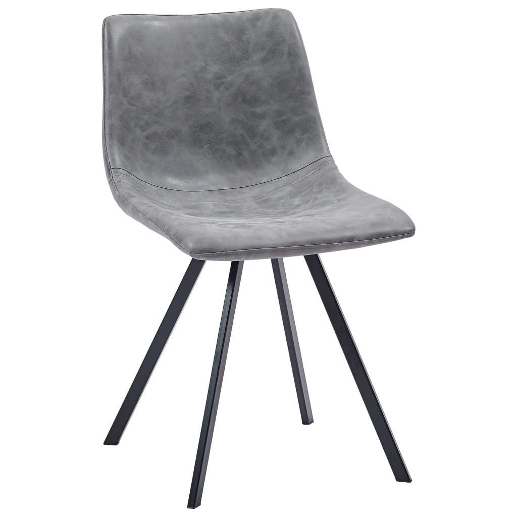 Dining Chairs 4 pcs Grey Faux Leather