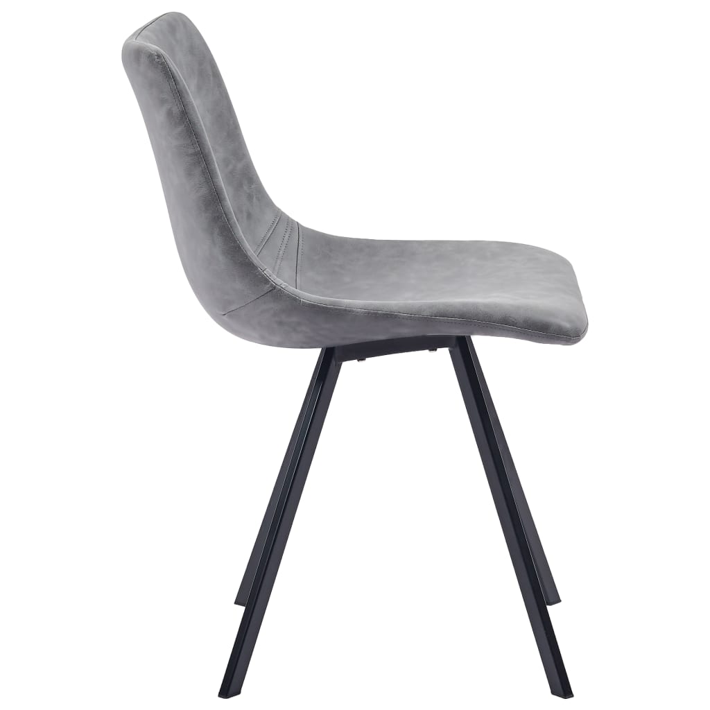 Dining Chairs 4 pcs Grey Faux Leather