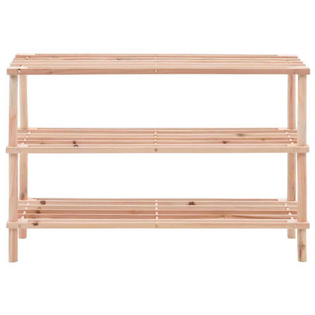 3-Tier Shoe Rack Solid Fir Wood