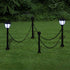 Solar Lights 4 pcs with Chain Fence and Poles