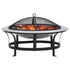 Outdoor Fire Pit with Grill Stainless Steel 76 cm