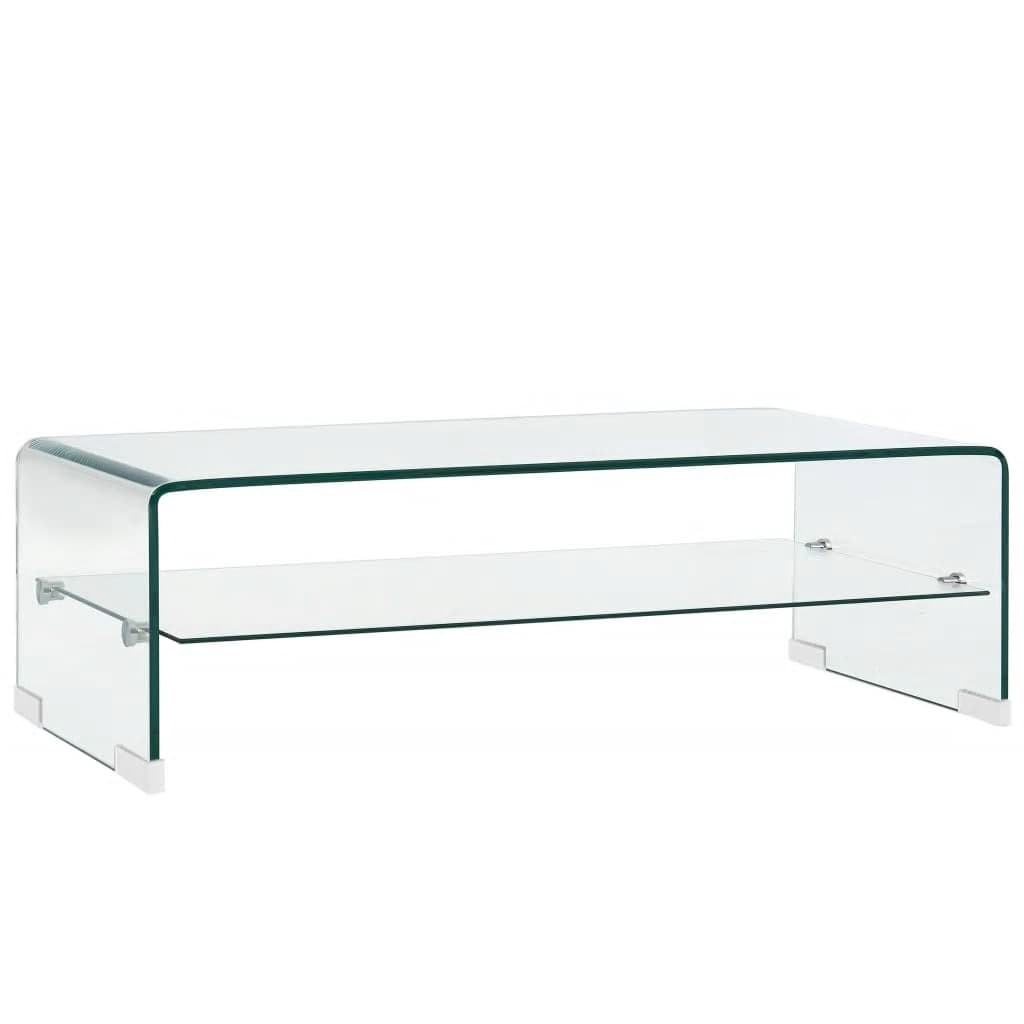 Coffee Table Clear 98x45x31 cm Tempered Glass