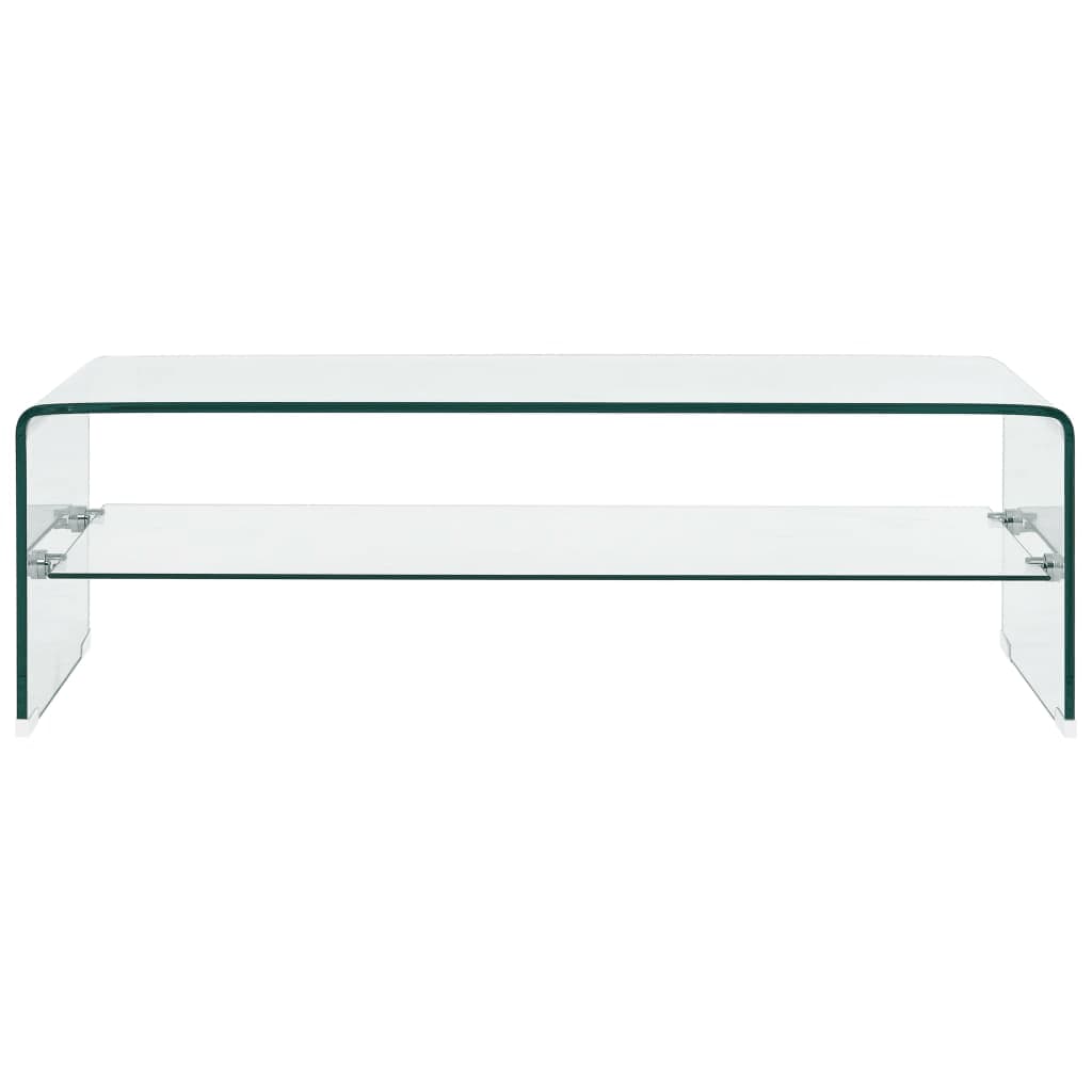 Coffee Table Clear 98x45x31 cm Tempered Glass