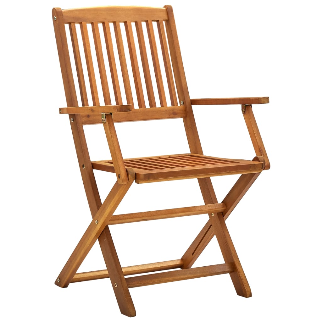 Folding Outdoor Chairs 2 pcs Solid Acacia Wood