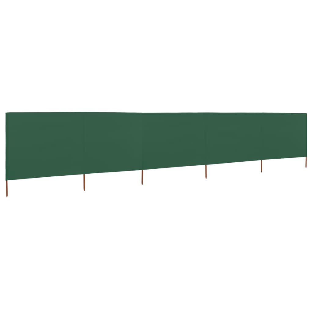 5-panel Wind Screen Fabric 600x80 cm Green