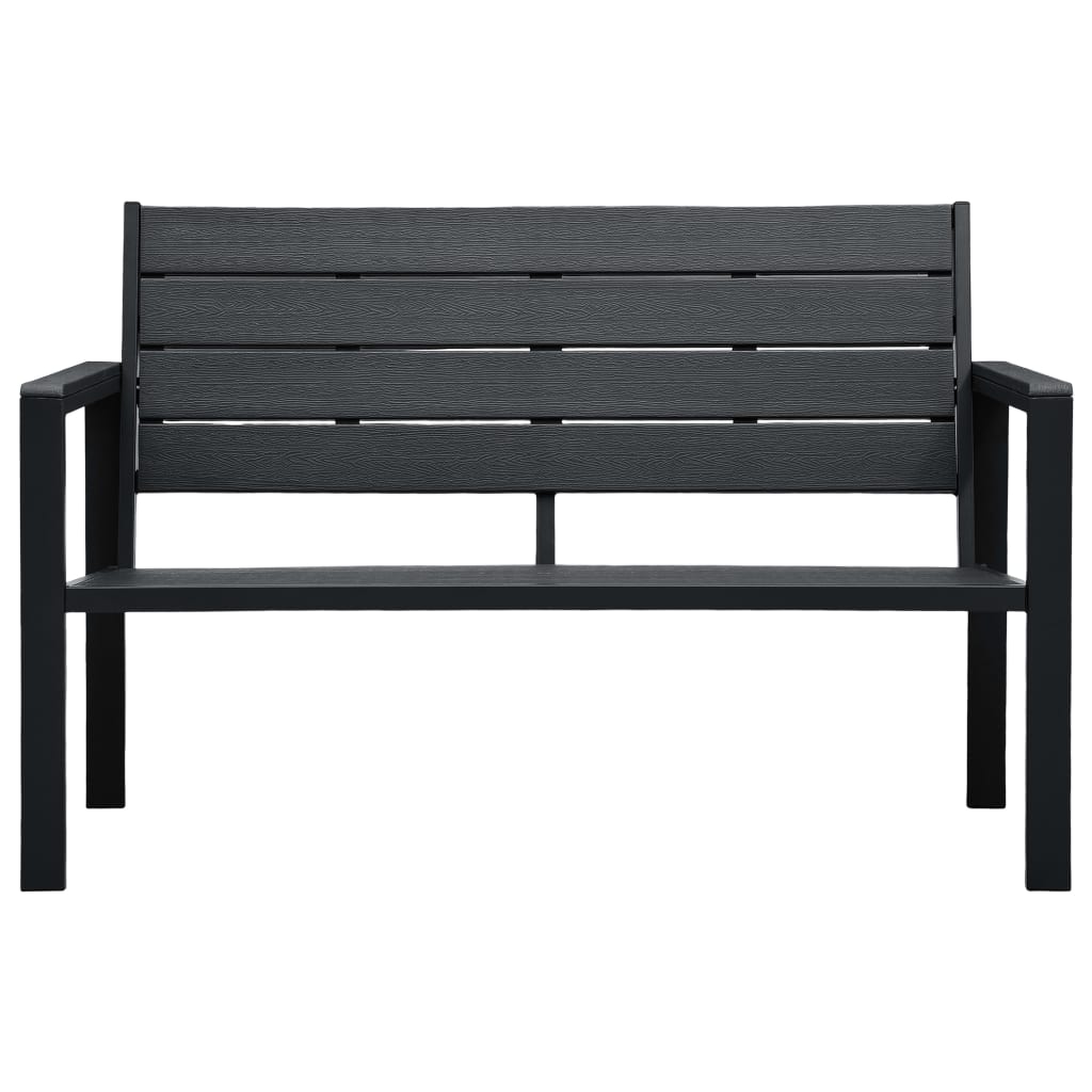 Garden Bench 120 cm HDPE Black Wood Look