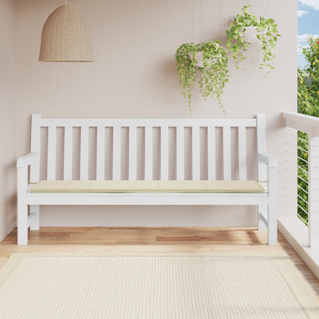 Garden Bench Cushion Cream 200x50x4 cm Oxford Fabric