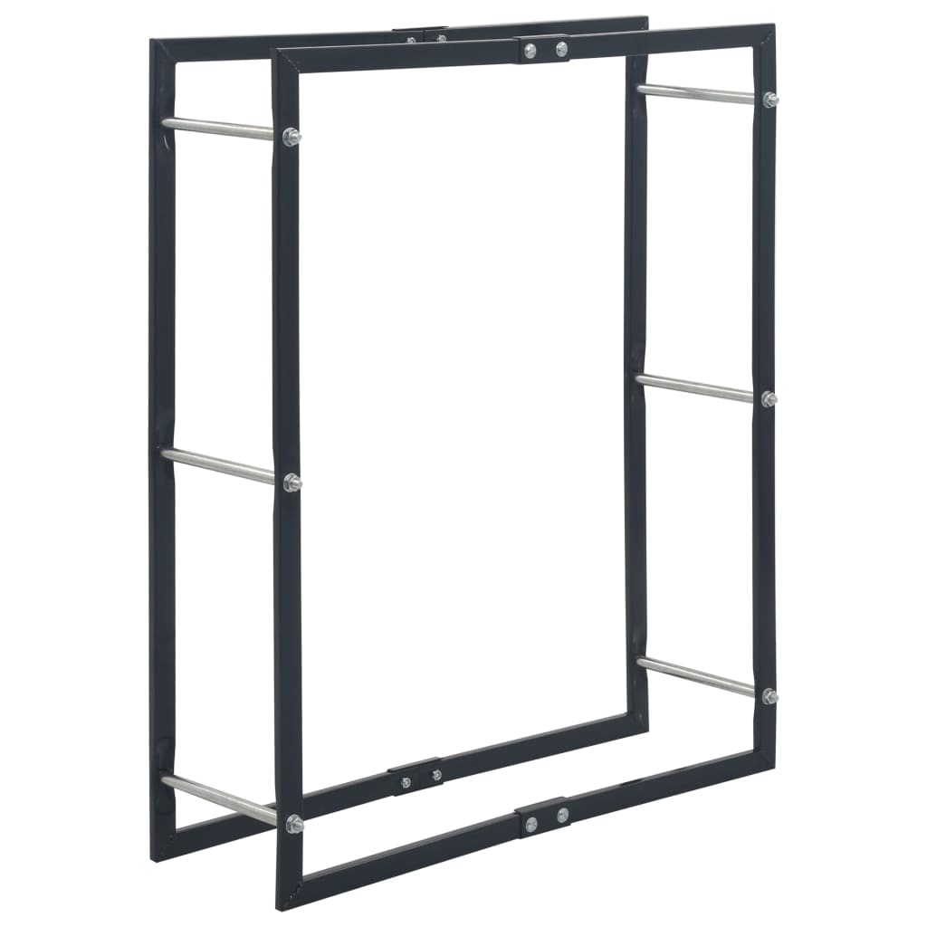 Firewood Rack Black 80x25x100 cm Steel