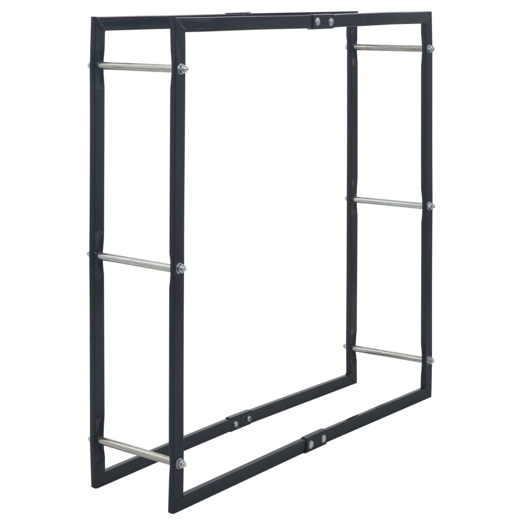 Firewood Rack Black 100x25x100 cm Steel