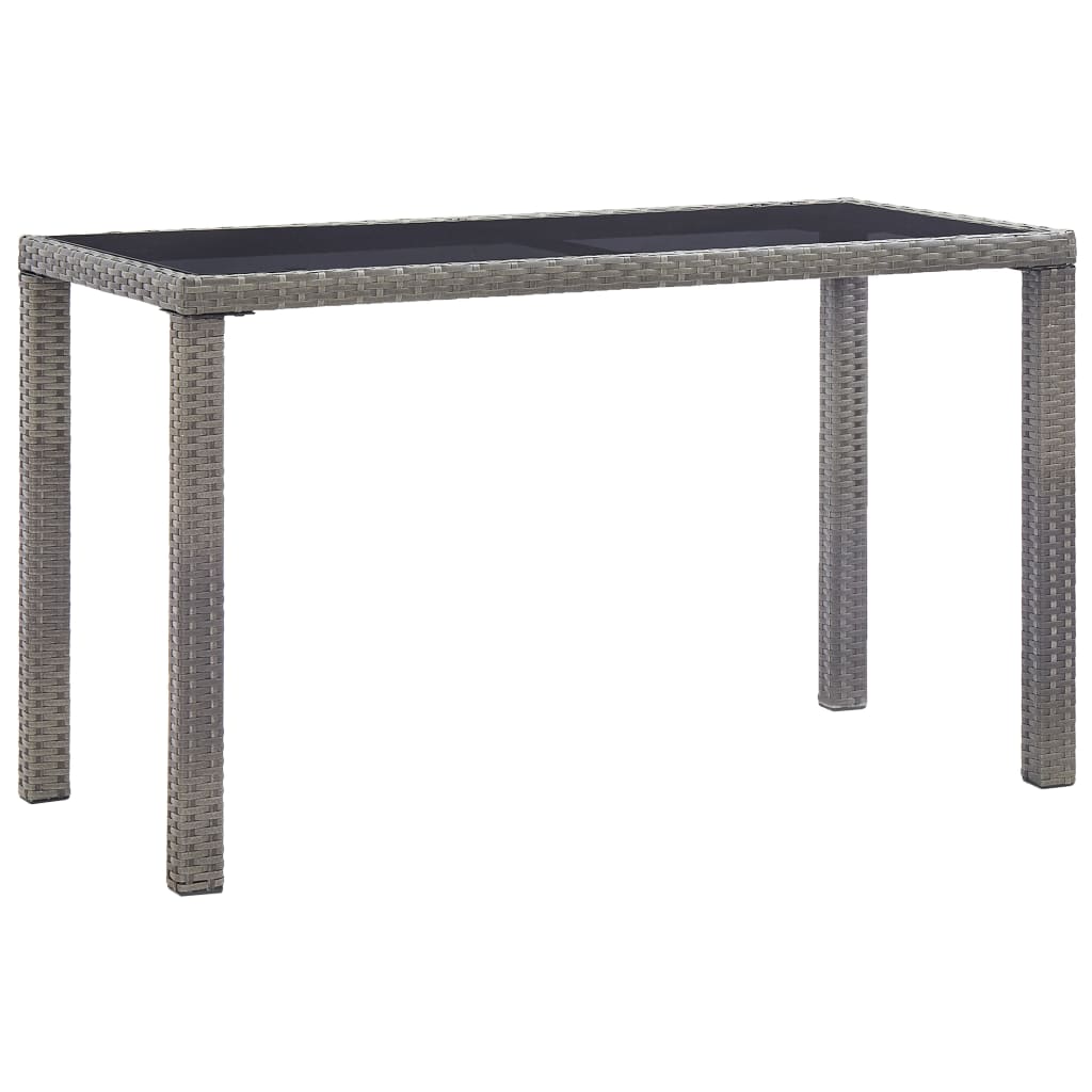 Garden Table Anthracite 123x60x74 cm Poly Rattan