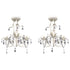 Crystal Pendant Ceiling Lamp Chandeliers 2 pcs Elegant White