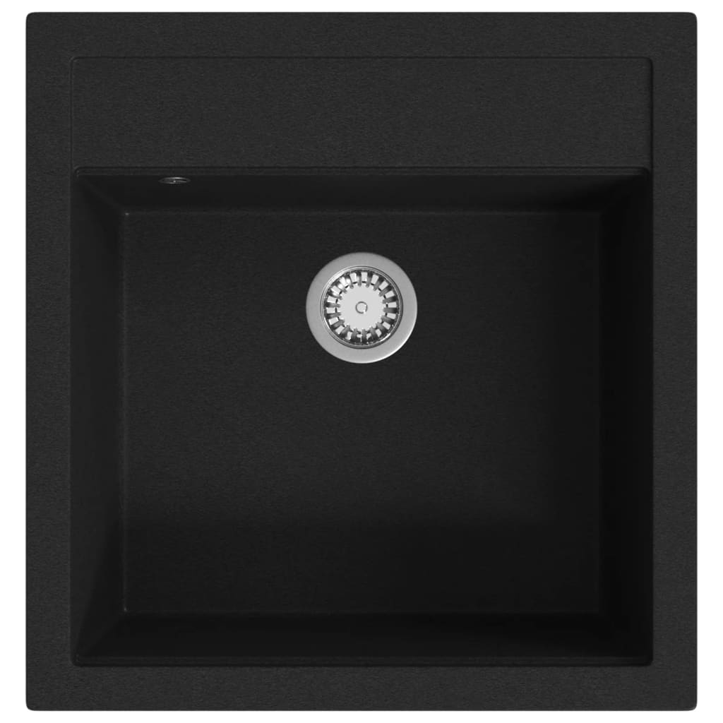 Granite Kitchen Sink Single Basin Black