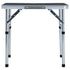 Folding Camping Table Grey Aluminium 60x45 cm