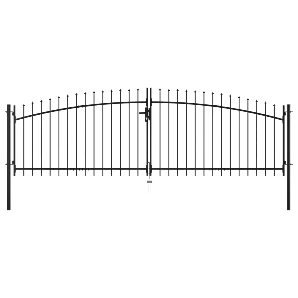 Double Door Fence Gate with Spear Top 400x200 cm
