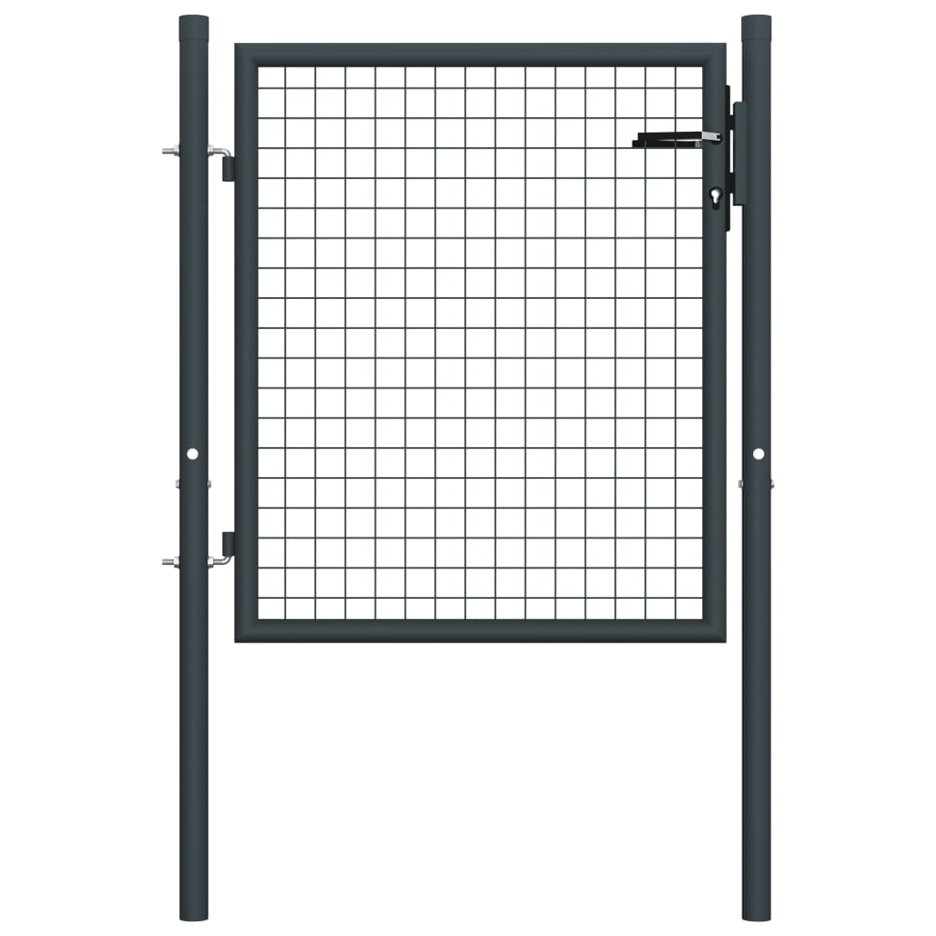 Mesh Garden Gate Galvanised Steel 100x125 cm Grey