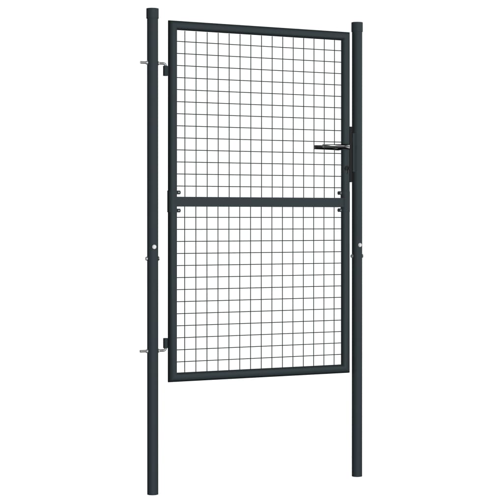 Mesh Garden Gate Galvanised Steel 100x175 cm Grey