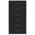 Sideboard with 6 Drawers Black 50x34x96 cm Engineered Wood