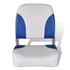 Boat Seats 2 pcs Foldable Backrest With Blue-white Pillow 41x36x48 cm