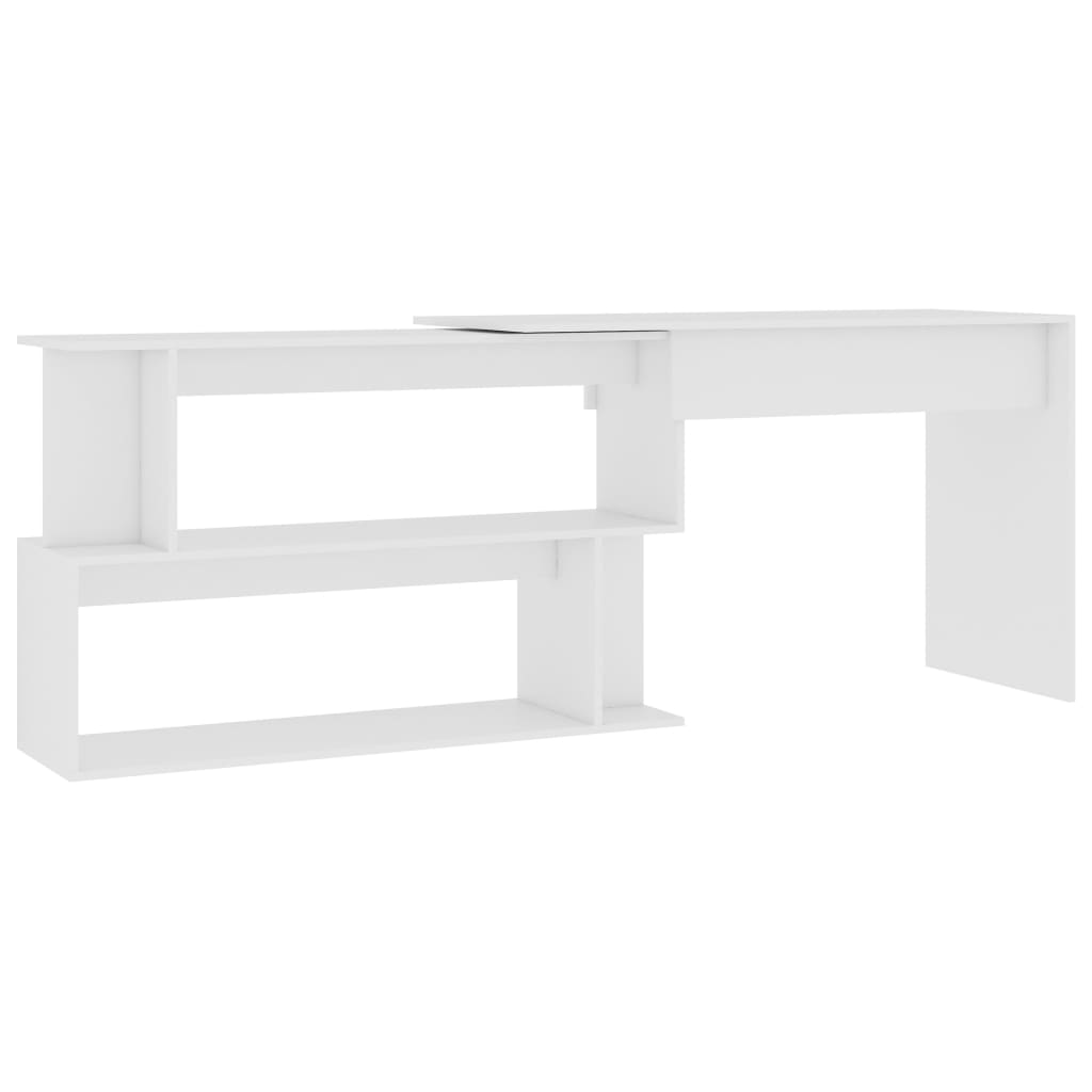 Corner Desk White 200x50x76 cm Engineered Wood