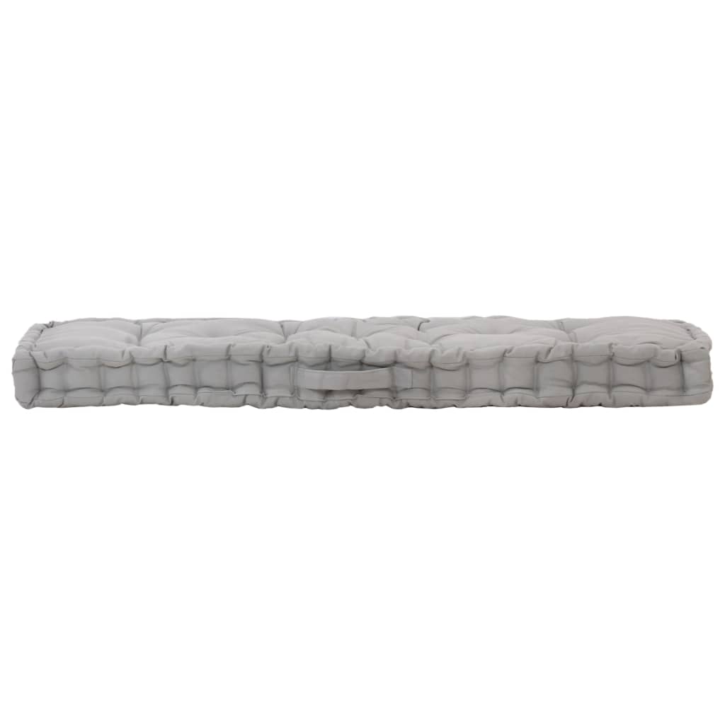 Pallet Floor Cushion Cotton 120x40x7 cm Grey