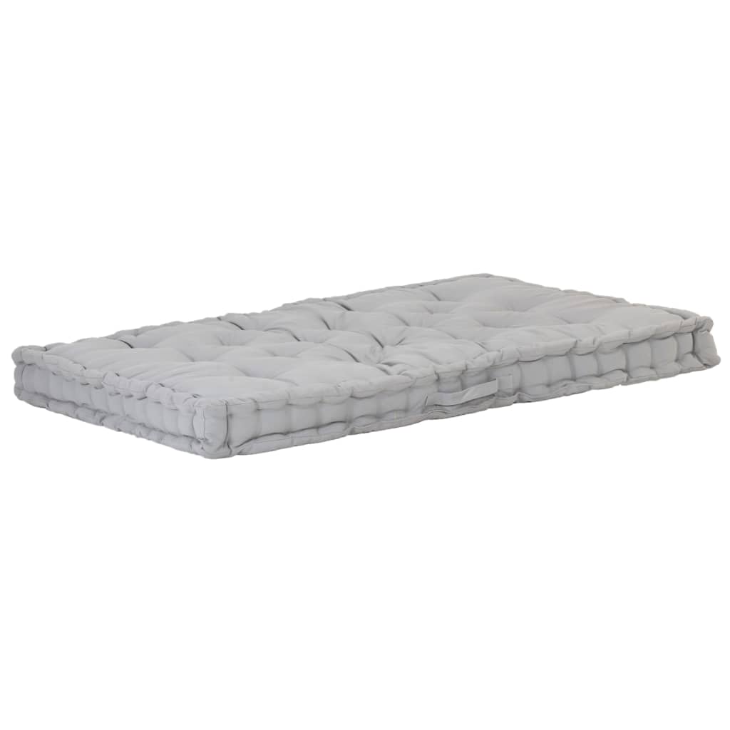 Pallet Floor Cushion Cotton 120x80x10 cm Grey