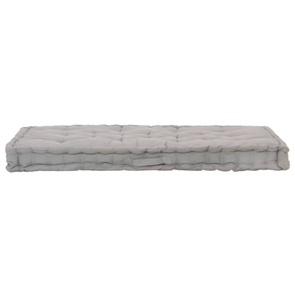 Pallet Floor Cushion Cotton 120x80x10 cm Grey