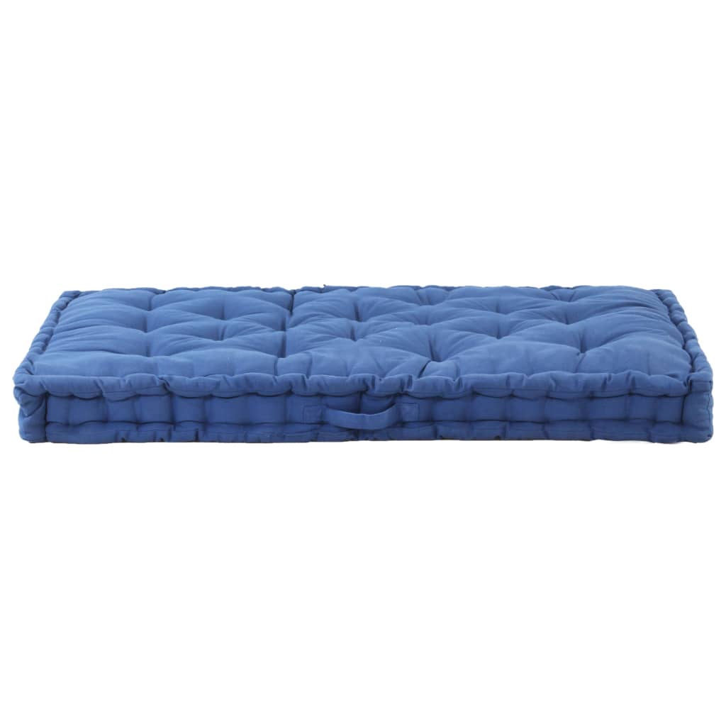 Pallet Floor Cushion Cotton 120x80x10 cm Light Blue