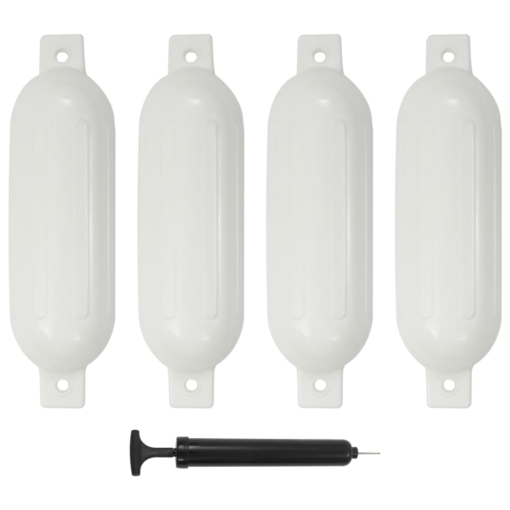 Boat Fenders 4 pcs White 51x14 cm PVC