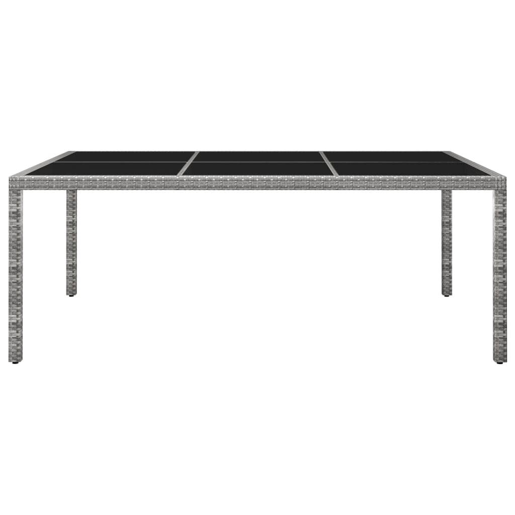 Outdoor Dining Table Grey 200x150x74 cm Poly Rattan