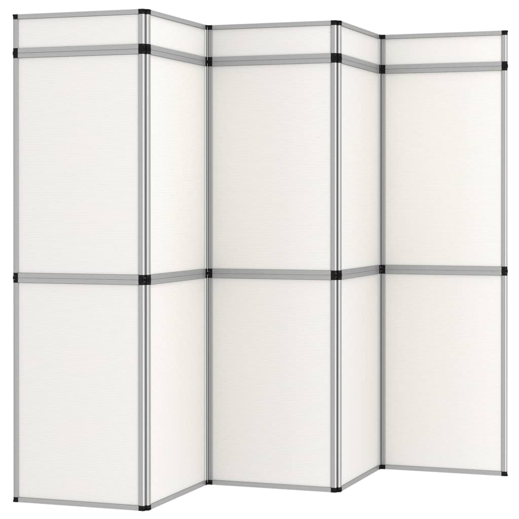 15-Panel Folding Exhibition Display Wall 302x200 cm White