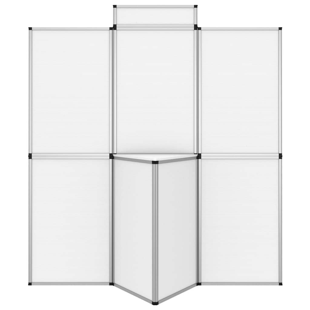 8-Panel Folding Exhibition Display Wall with Table 181x200 cm White