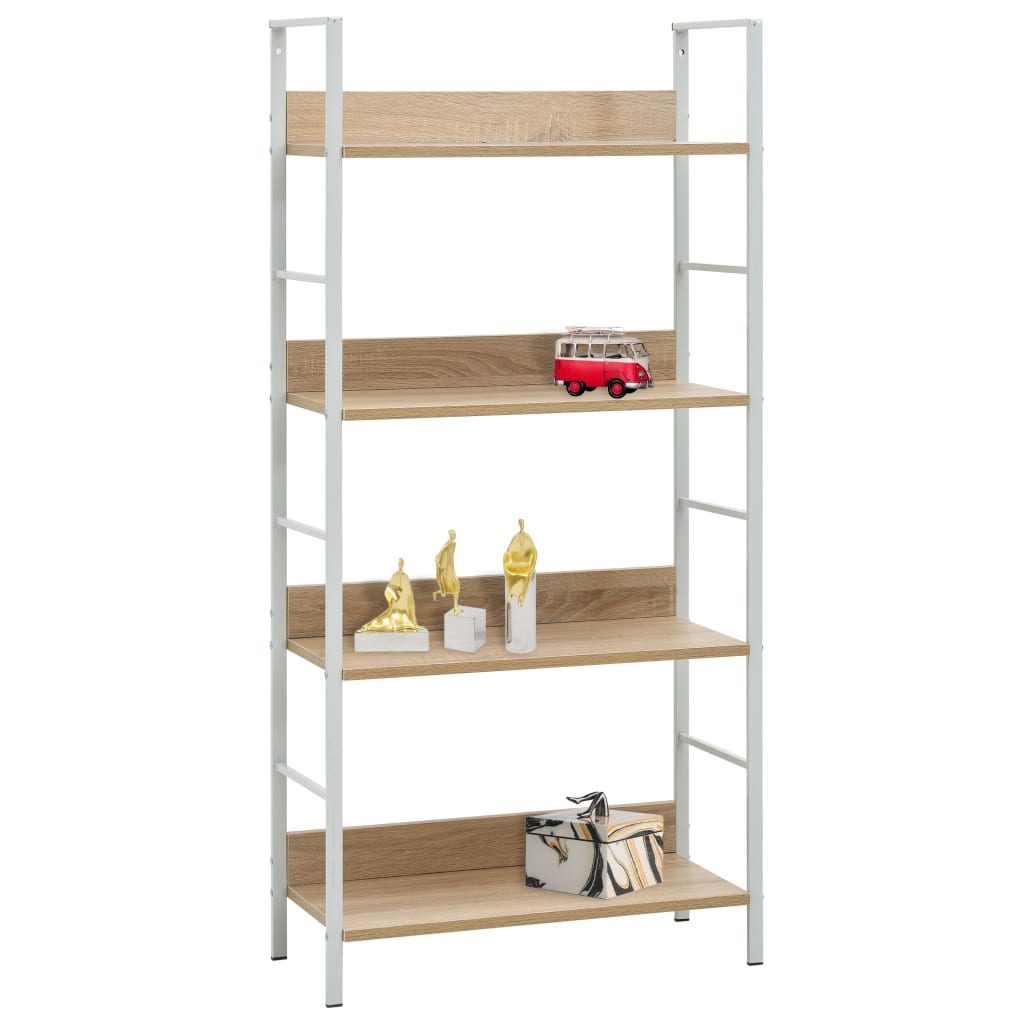 4-Layer Book Shelf Oak 60x27.6x124.5 cm Engineered Wood