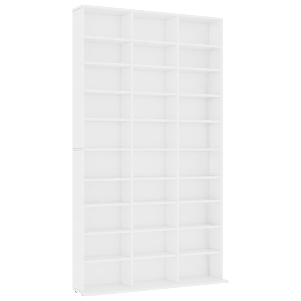 CD Cabinet White 102x16x177.5 cm Engineered Wood