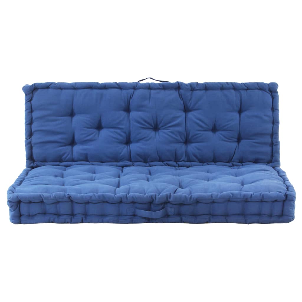 Pallet Floor Cushions 2 pcs Cotton Light Blue