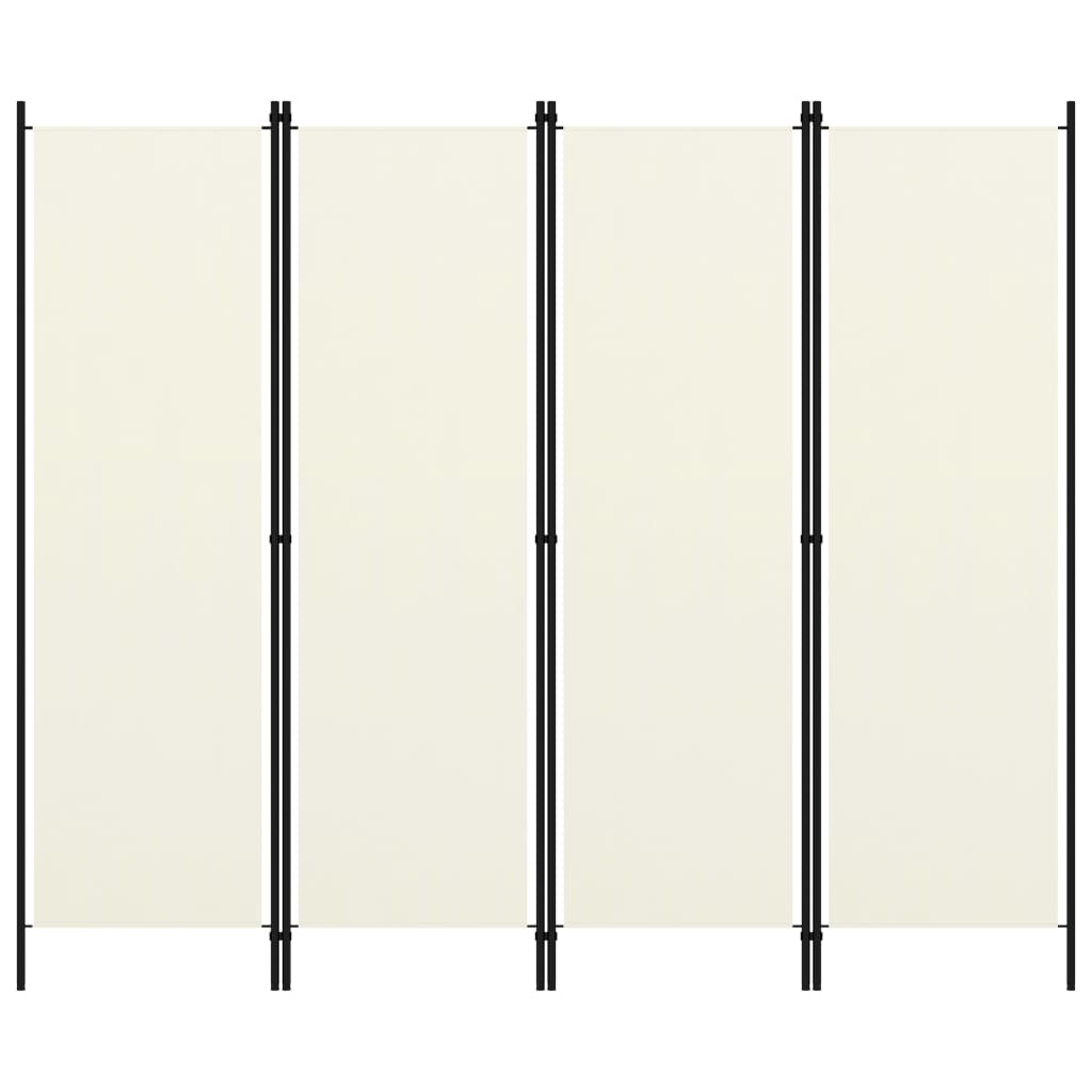 4-Panel Room Divider White 200x180 cm