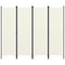 4-Panel Room Divider White 200x180 cm