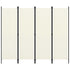 4-Panel Room Divider White 200x180 cm