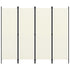 4-Panel Room Divider White 200x180 cm