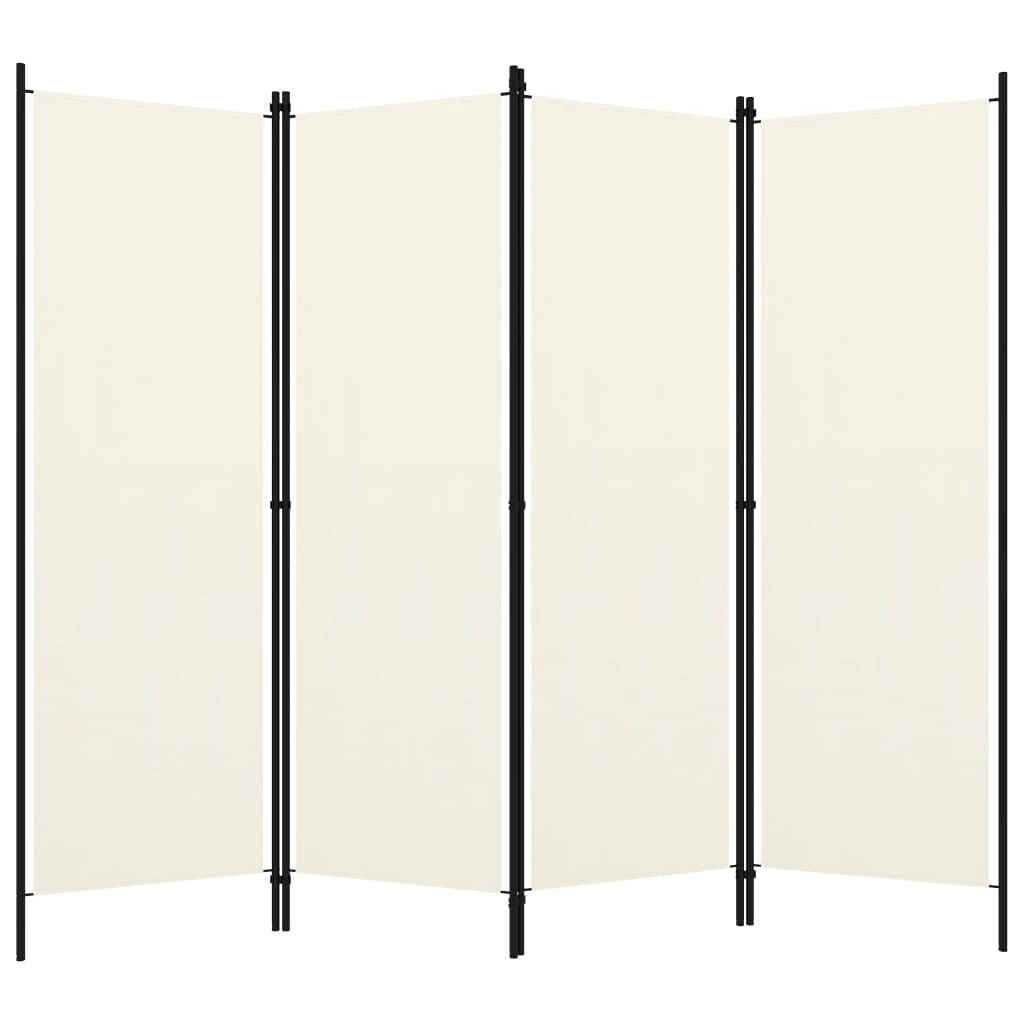 4-Panel Room Divider White 200x180 cm