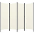 4-Panel Room Divider White 200x180 cm