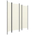 4-Panel Room Divider White 200x180 cm