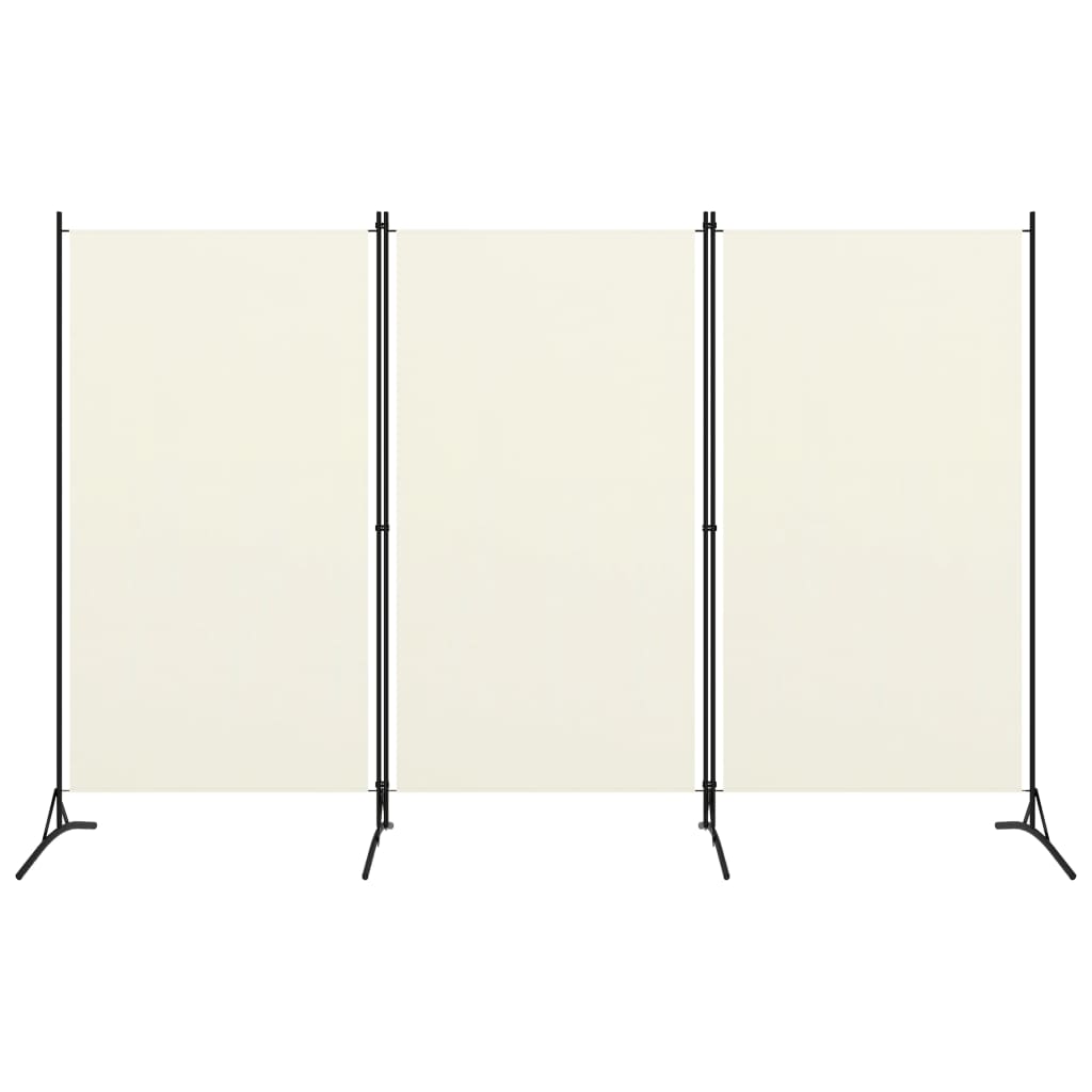 3-Panel Room Divider White 260x180 cm Fabric