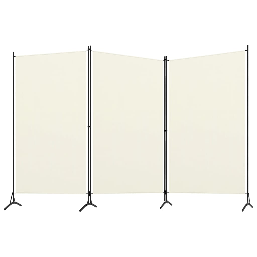 3-Panel Room Divider White 260x180 cm Fabric