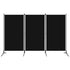 3-Panel Room Divider Black 260x180 cm Fabric