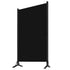 3-Panel Room Divider Black 260x180 cm Fabric